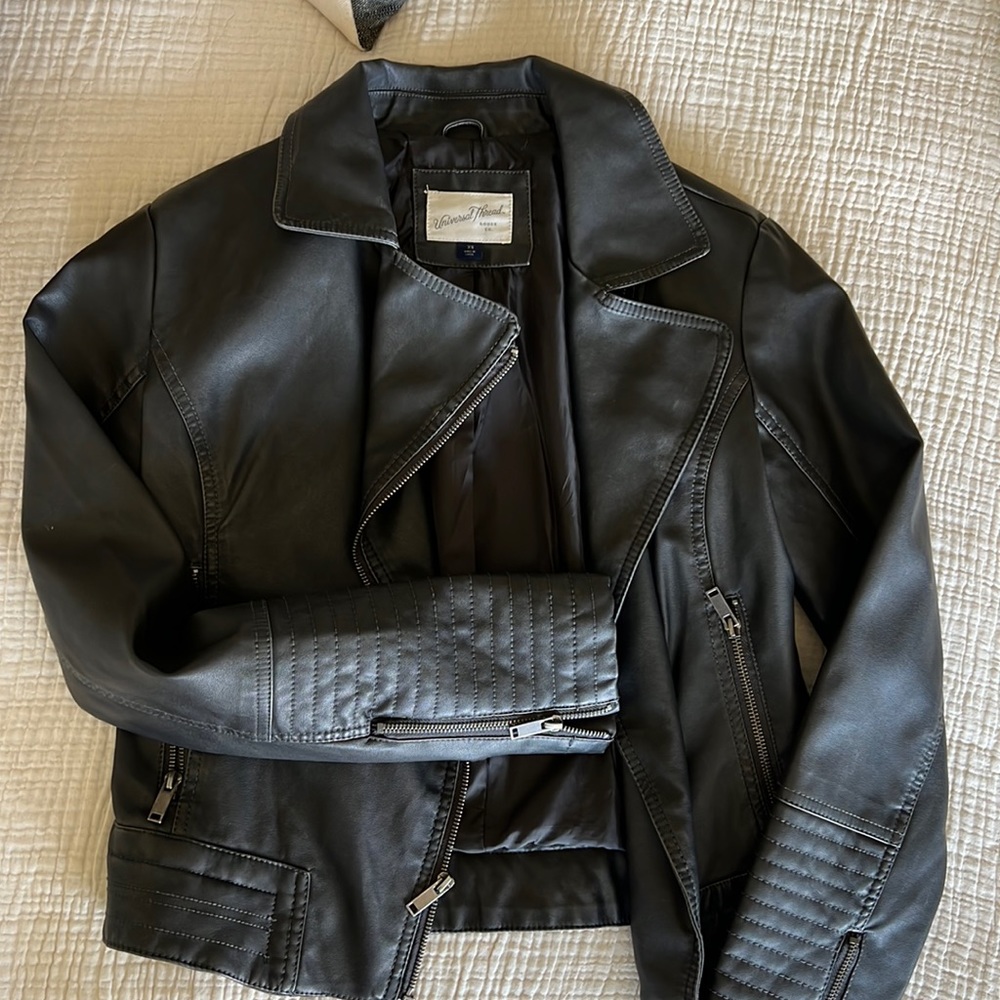 Universal thread faux leather jacket